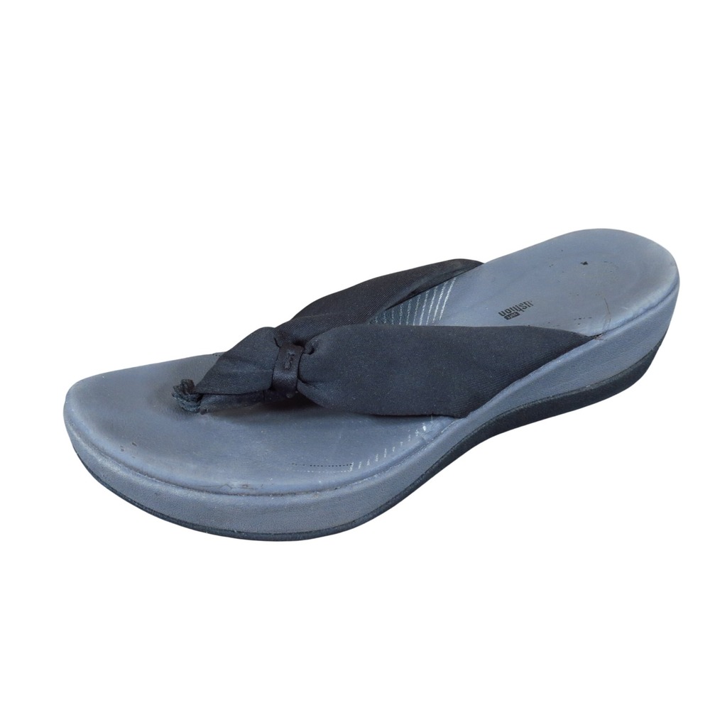 Clarks Cloudsteppers Arla Glison Women Thong Sandal 8 Walking Black Grey